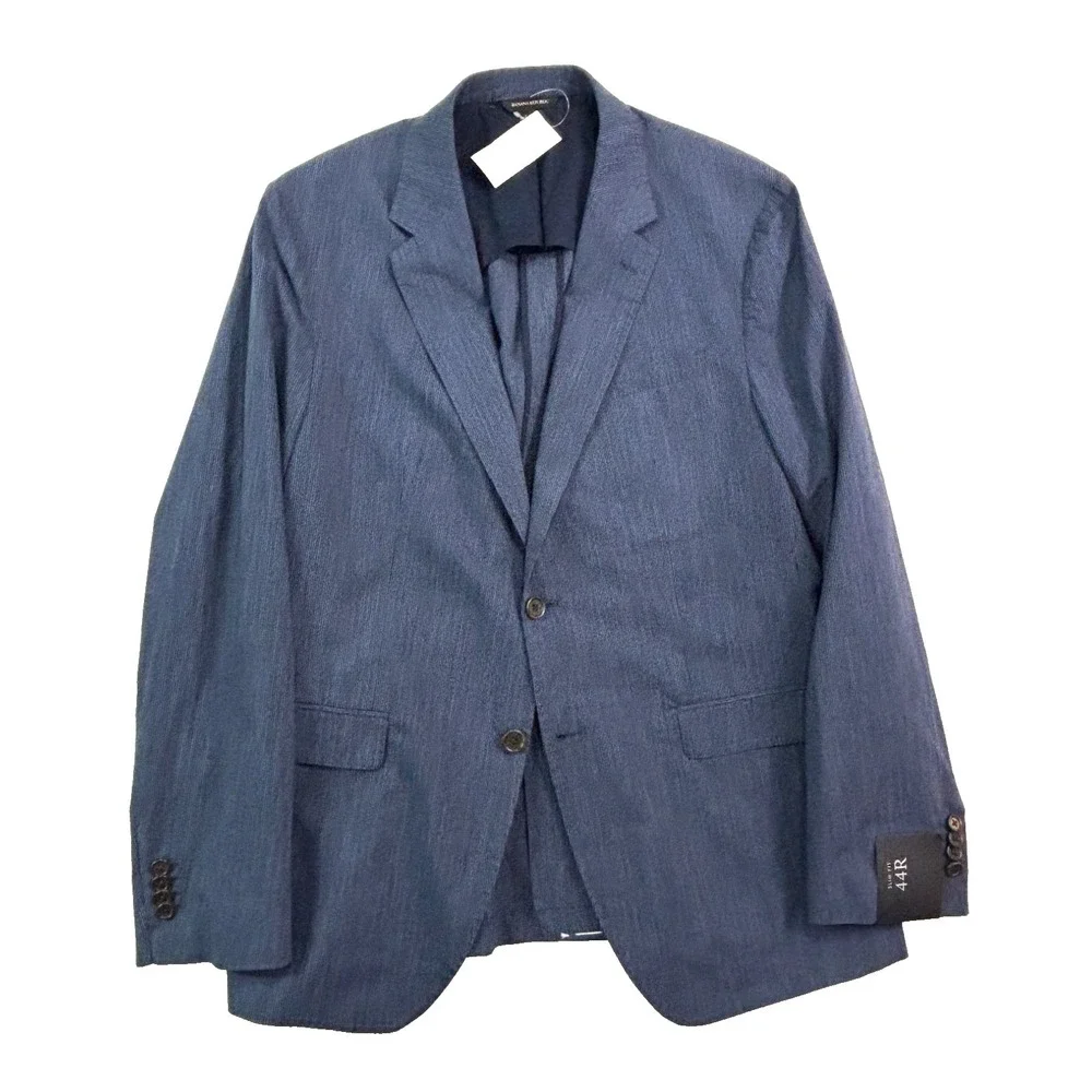 NEW Banana Republic 44R Blue Stripe Slim Stretch Cotton Blazer Jacket Sport Coat
